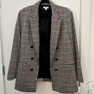 Bar III Women's Mini-Check-Print Faux-Double-Breasted Jacket, XL